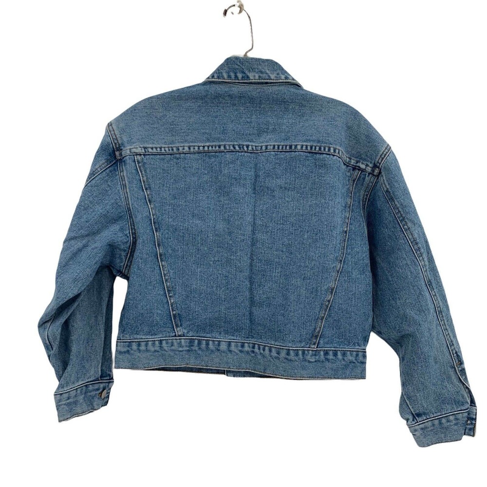 Vintage Guess Jean Jacket Cropped Denim Blue Made In USA Size Small - Picture 6 of 12